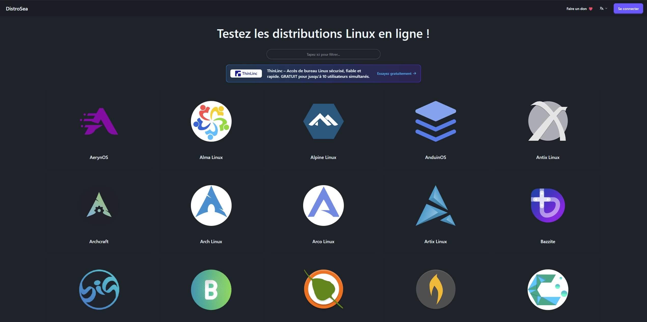 J'ai essayé plusieurs distributions Linux facilement sans rien installer... #6 1 Distributions Linux avec Distrosea